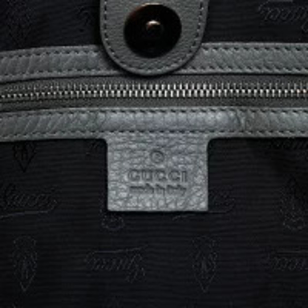 Gucci Leather Canvas Neoprene Shoulder Bag Tote Gray - Picture 10 of 13
